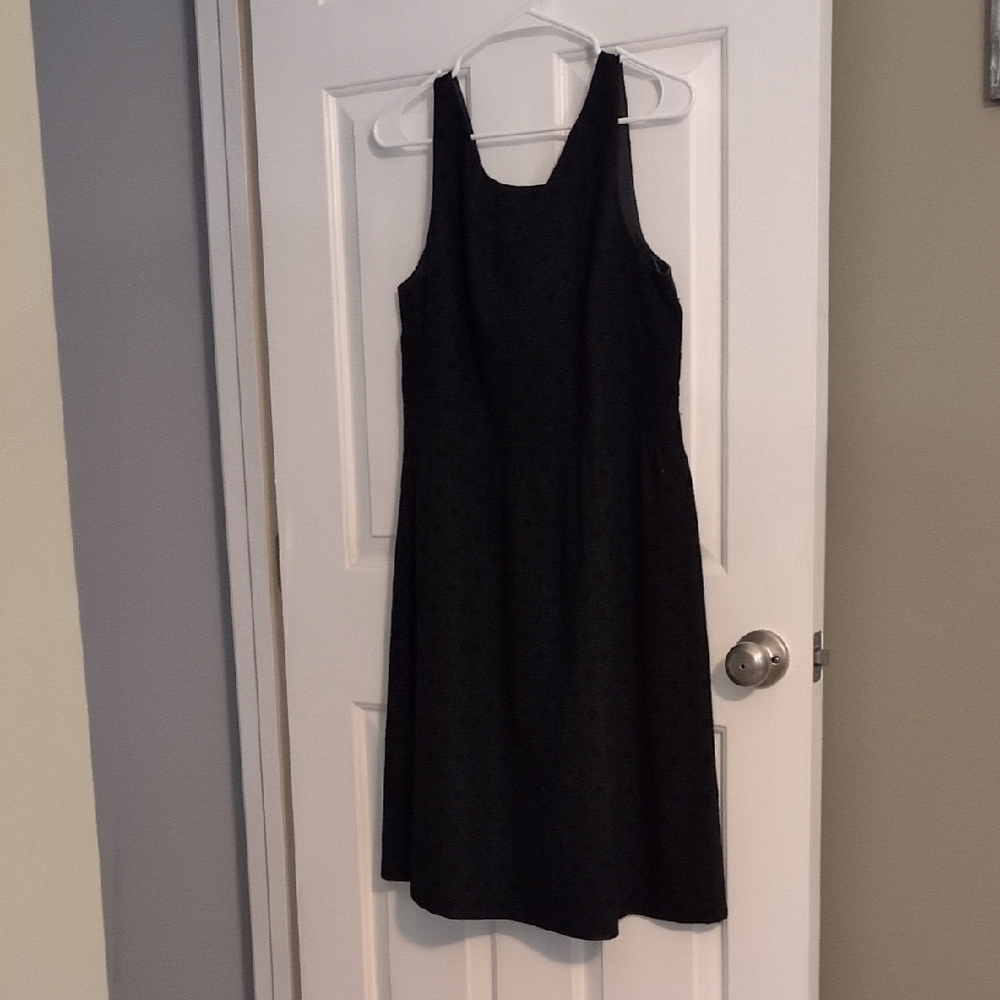 LOFT Black Sleeveless Midi Dress